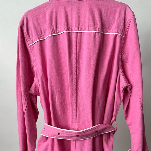 VINTAGE 2000s VENEZIA Chic Pink Short Trench Coat Size-18/20, fits smaller sizes - Picture 8 of 10